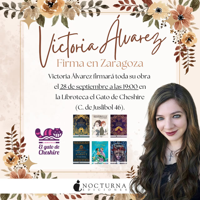 Victoria Álvarez firma su obra en la librería El Gato de Cheshire